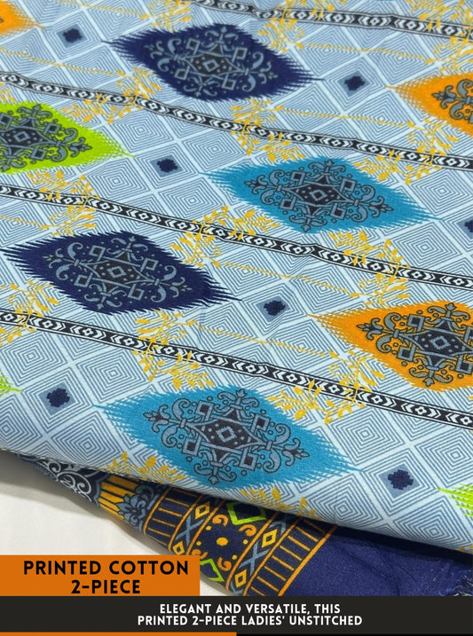 2 Pc All Over Printed Polo Cotton